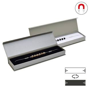 Dárková krabička na snáramek stříbrná, magnetické zavírání