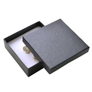 Dárková krabička na soupravu šperků - kovově tmavě šedá