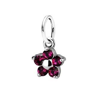 Dětský přívěšek kytička, Crystals from SWAROVSKI®, barva: Fuchsia