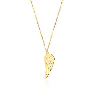 Diamantový náhrdelník andělská křídla, žluté zlato a briliant