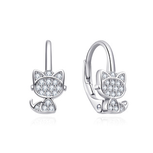 Dívčí stříbrné náušnice kočičky
