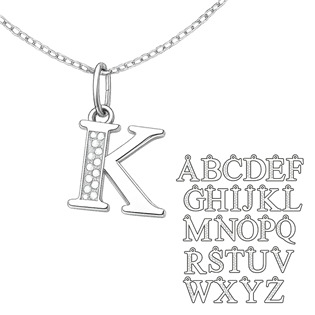 Drobný stříbrný přívěsek - iniciála písmeno
