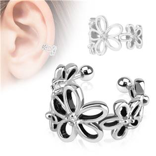 Falešný piercing do ucha - klips se zirkony