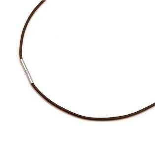 Hnědá kožená šňůrka na krk 0805-0142, délka 45 cm
