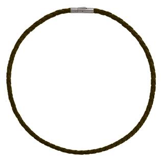 Hnědý náhrdelník kožený 0858-02