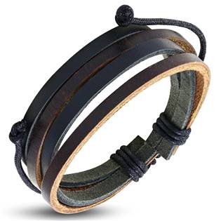 Hnědý pánský kožený náramek