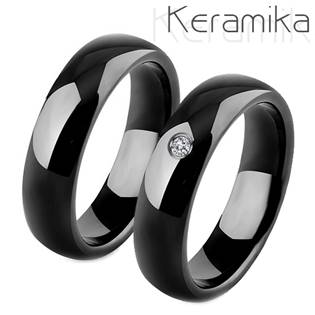 Keramické snubní prsteny černé - pár
