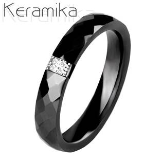 Keramický prsten černý, šíře 3 mm