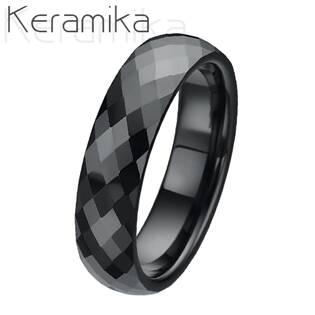 Keramický prsten černý, šíře 6 mm, vel. 47