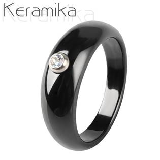 Keramický prsten černý, šíře 7 mm, vel. 52