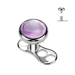Kompletní microdermal piercing TITAN, ametyst