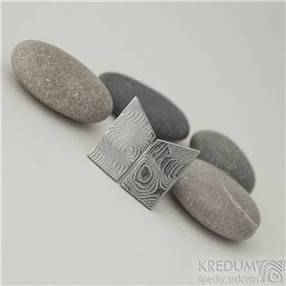 Kované damasteel manžetové knoflíky Desk, struktura dřevo