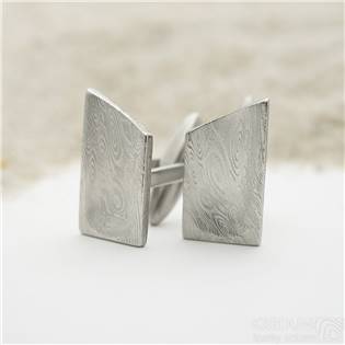 Kované damasteel manžetové knoflíky Desk, struktura voda