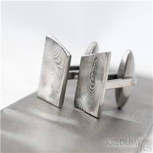 Kované damasteel manžetové knoflíky Loper, struktura dřevo