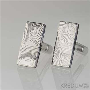 Kované damasteel manžetové knoflíky Pan Q