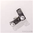 Ocelové náušnice damasteel s perlami FOTO1