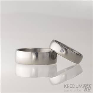 Kované ocelové prsteny Klasik diamant 2.0 mm - pár