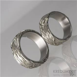 Kované ocelový snubní prsteny Gordik - pár