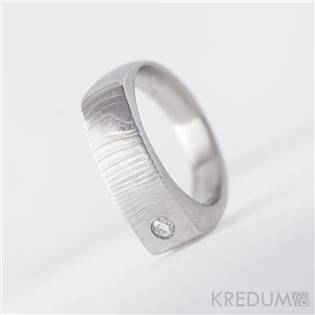Kovaný prsten damasteel diamant 2,0 mm - Cleans