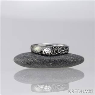 Kovaný prsten damasteel diamant 3,0 mm - Siona white