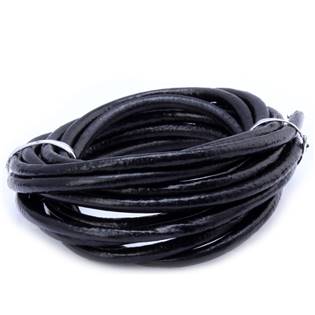 Kožená šňůrka kulatá černá, tl. 4 mm , 10cm