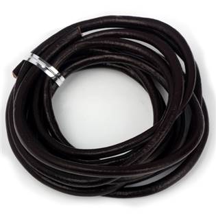 Kožená šňůrka kulatá tmavě hnědá, tl. 4 mm , 10cm