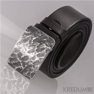 Kožený opasek - kovaná nerezová spona