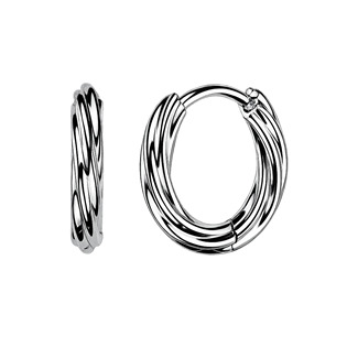 Kroucené ocelové náušnice kruhy 13 mm