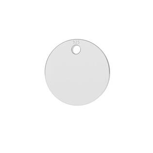 Kulatá stříbrná destička s otvorem, 10 mm, tl. 0,8 mm