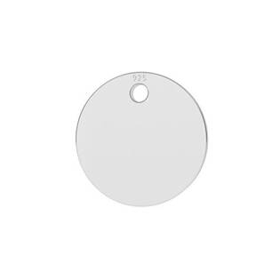 Kulatá stříbrná destička s otvorem, 12 mm, tl. 0,4 mm