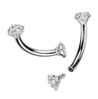 Piercing do obočí TITAN s moissanity