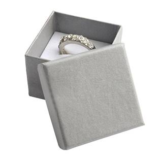 Malá dárková krabička na prsten - stříbřitě šedá