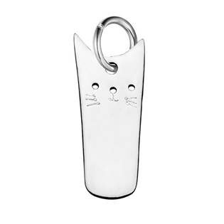 Malý ocelový přívěšek s kroužkem - kočička