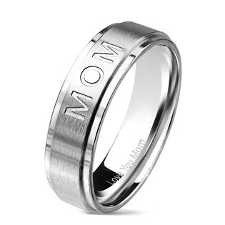 Matný ocelový prsten "MOM"