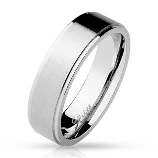 Matný ocelový prsten, šíře 6 mm