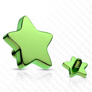 Microdermal - ozdobná část - hvězda, barva zelená