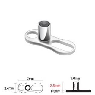 Microdermal base - kotva, výška 2,5 mm