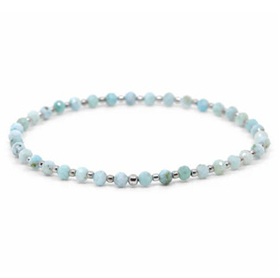 Minerální náramek přírodní Larimar a stříbro AG925