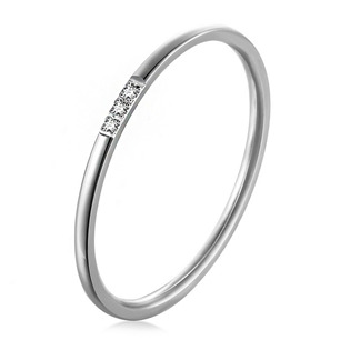 Minimalistický ocelový prsten se zirkony