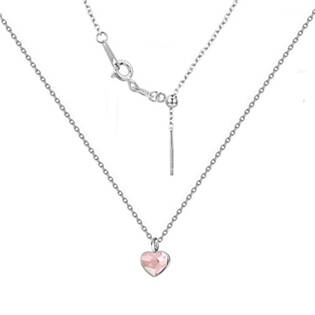 Minimalistický stříbrný náhrdelník se srdcem Crystals from Swarovski® Rosaline
