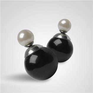 Moderní ocelové náušnice - perličky/kuličky černé