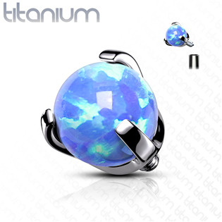 Náhradní kamínek TITAN, závit 1,2 mm, modrý opál