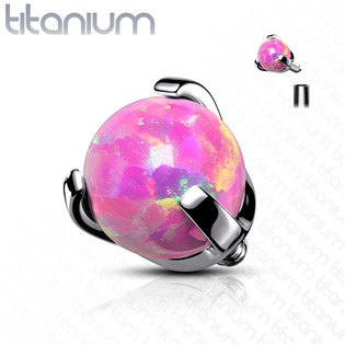 Náhradní kamínek TITAN, závit 1,2 mm, růžový opál