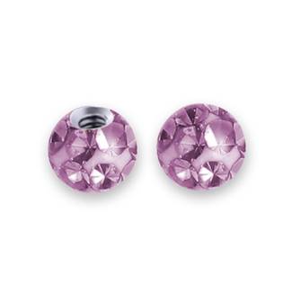 Náhradní kulička s krystaly Swarovski®, 3 mm, závit 1,2 mm, barva světle fialová