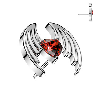 Náhradní ozdoba okřídlené srdce k PUSH IN piercingu TITAN