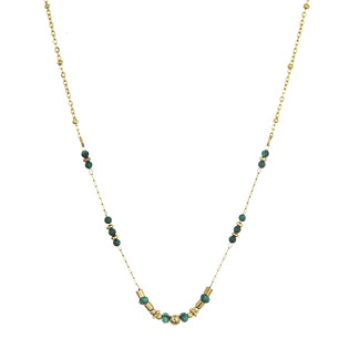 Náhrdelník ocelový s africkým malachitem