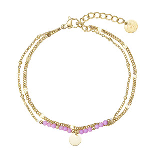 Náramek ocelový s ametystem