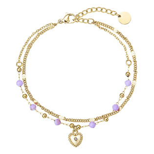 Náramek ocelový s ametystem