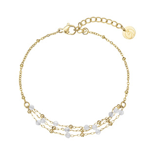 Náramek ocelový s bílým jadeitem