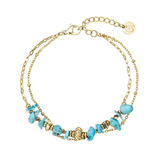 Náramek ocelový s modrým tyrkysem